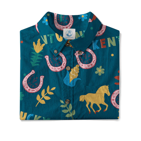 Derby Day Jockey Riding Jumping Horse Hawaiian Shirt Derby Hat Shirt - The Palmix
