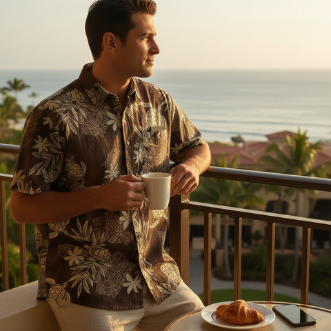 Island Guardian – Tribal Turtle & Floral Hawaiian Shirt