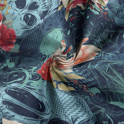 Tropical Skull Floral Hawaiian Shirt Roses Flower Shirt