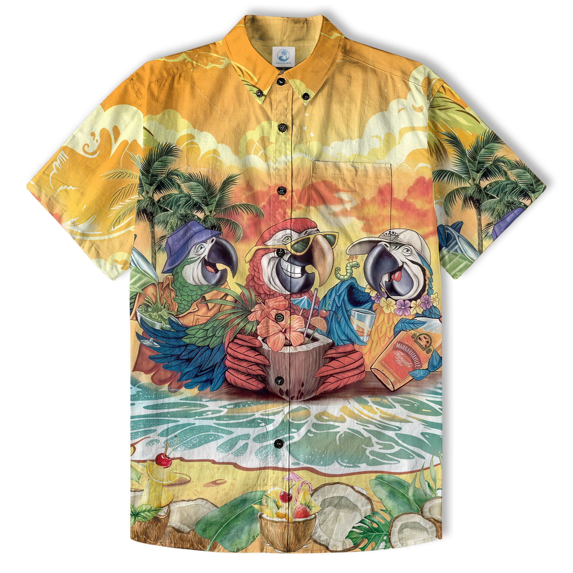 Parrot Aloha Hawaiian Shirt, Tropical Aloha Hawaiian Shirt - The Palmix