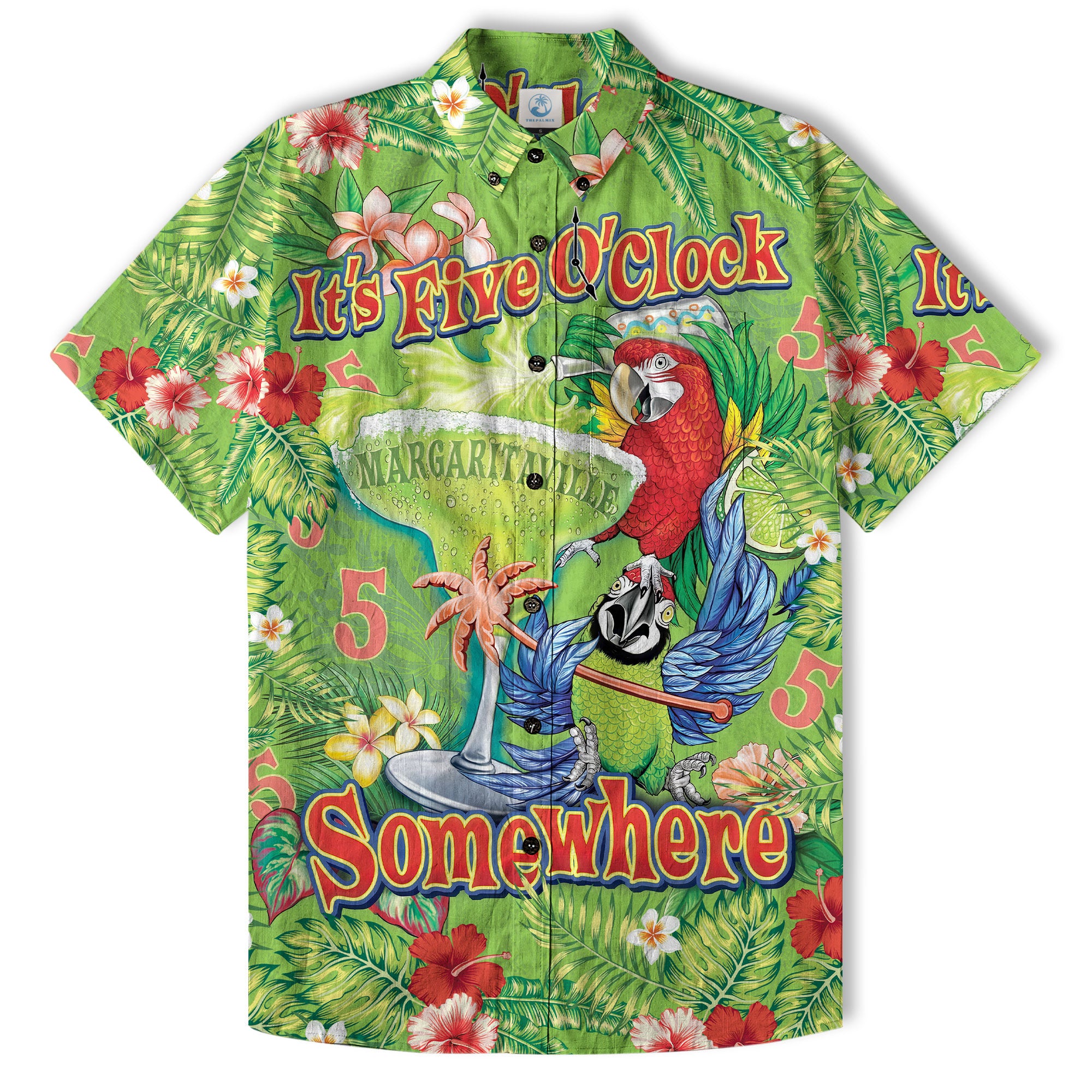 Funny Parrot Summer Party Hawaiian Shirt, I'm Not Waiting Til 5 O'clock Beach Vacation Hawaii Shirt, Cocktail Tropical Hawaiian Shirt - The Palmix