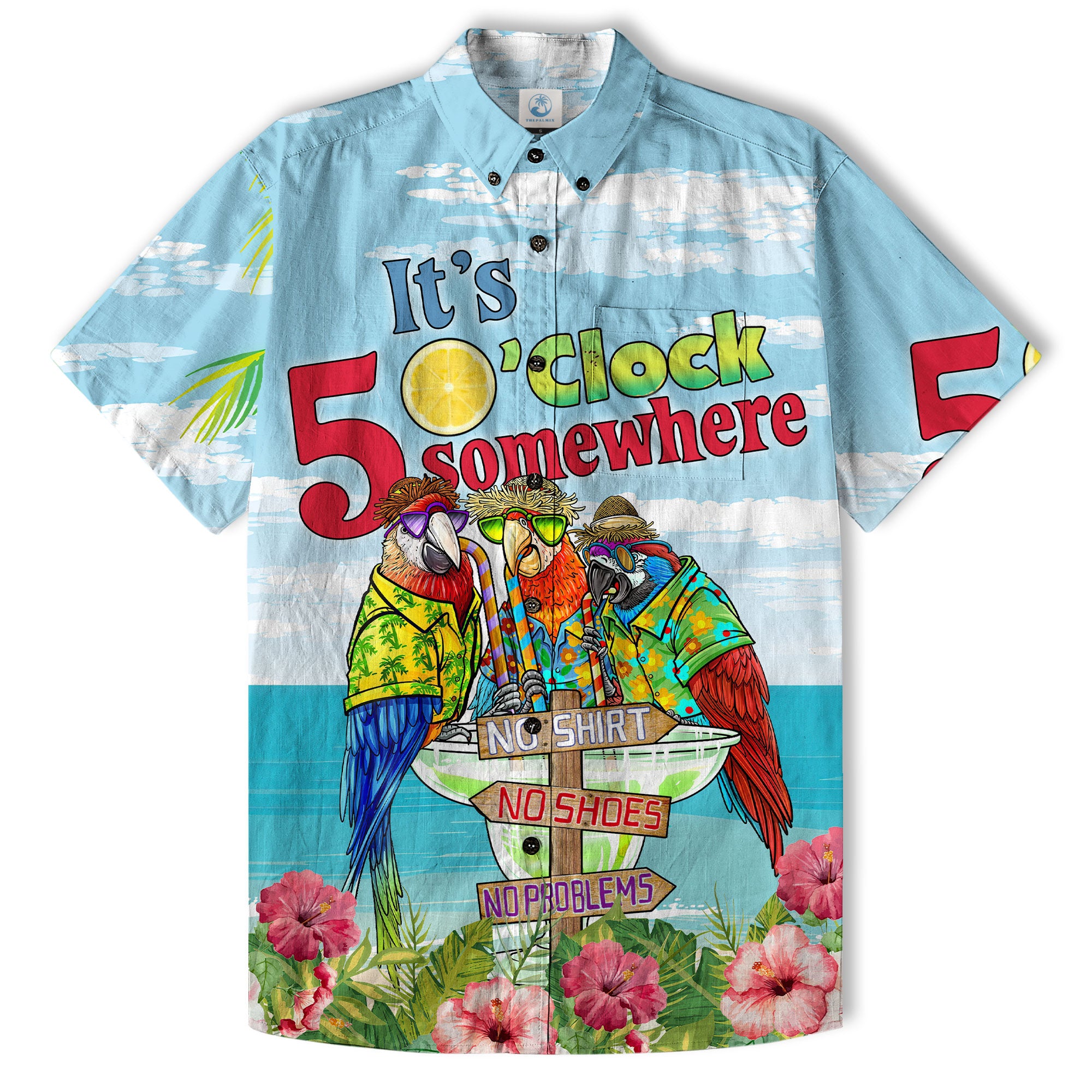 Parrot It’S 5 O’Clock Somewhere Hawaiian Shirt, Parrot Cocktail Hawaiian Shirt - The Palmix