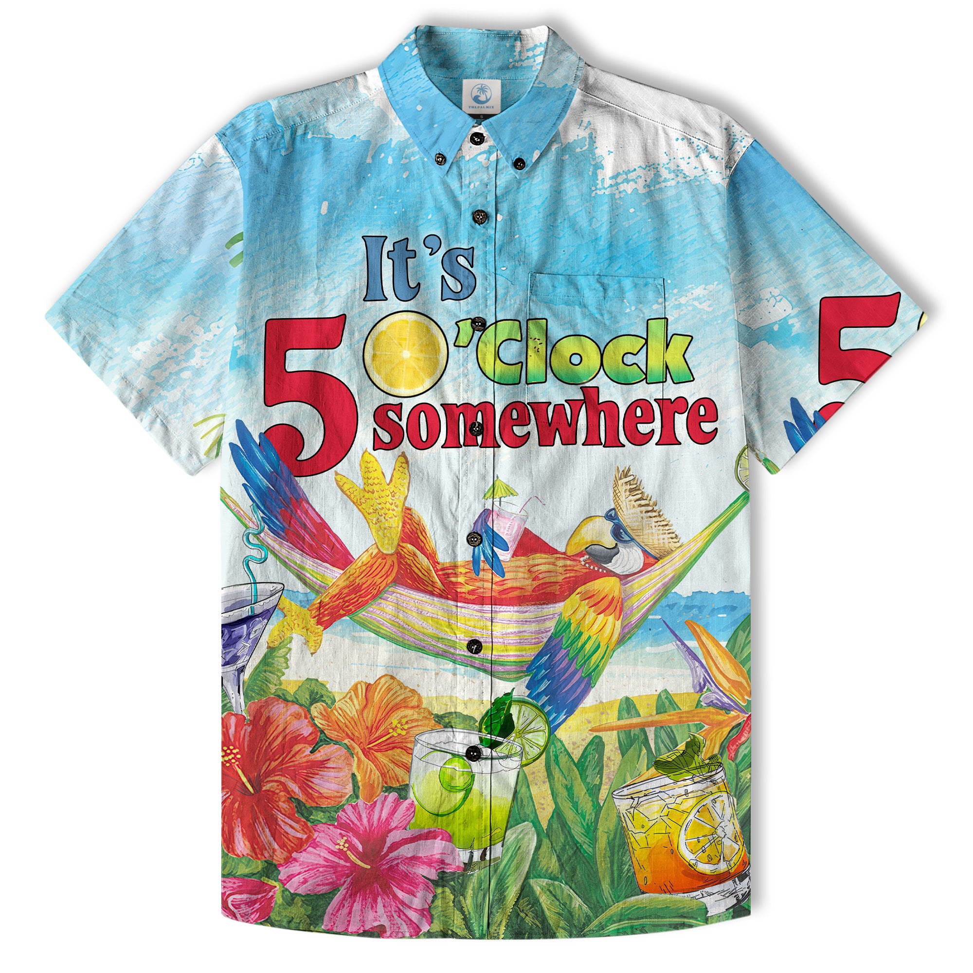 Parrot It’S 5 O’Clock Somewhere Hawaiian Shirt, Parrot on Hammock Hawaiian Shirt - The Palmix