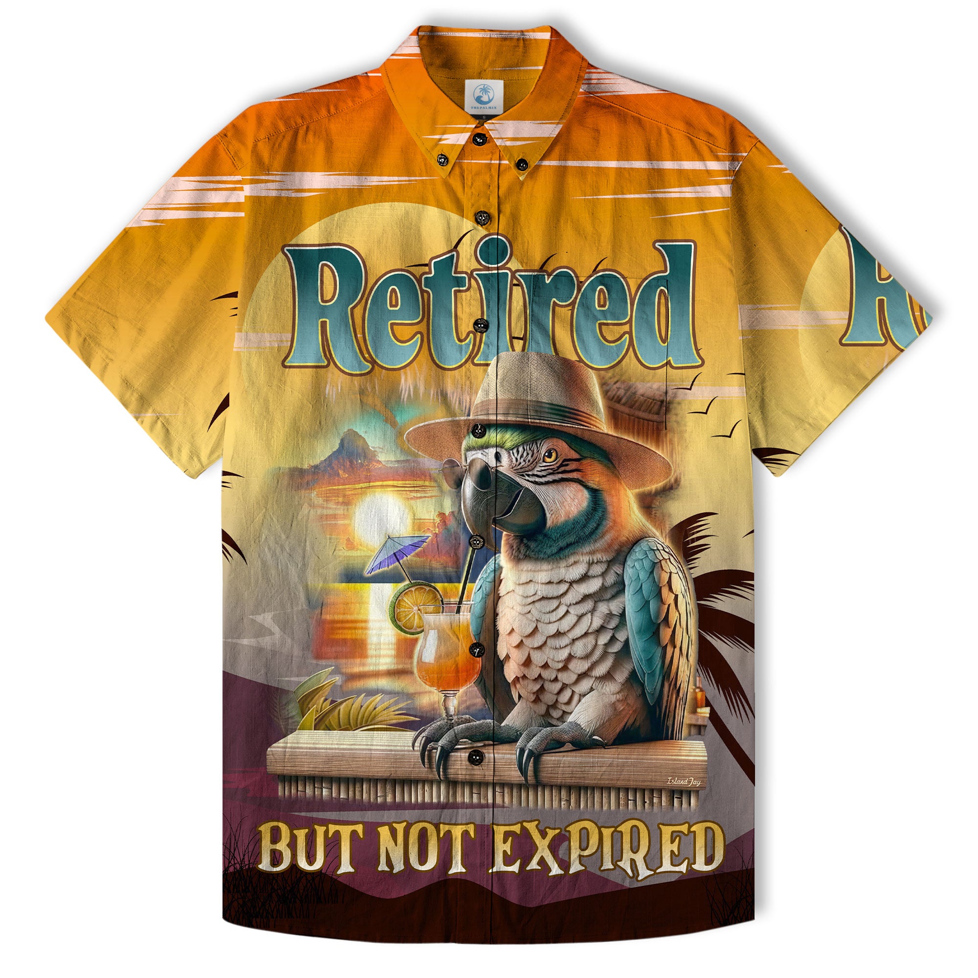 Retired But Not Expired Parrot Hawaiian Shirt, Sunset Parrot Aloha Hawaiian Shirt - The Palmix