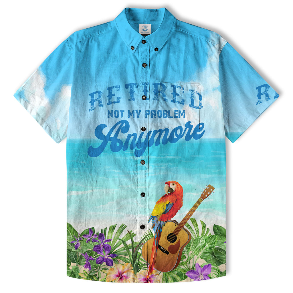 Retired Not My Problem Anymore Parrot Hawaiian Shirt for Men - The Palmix
