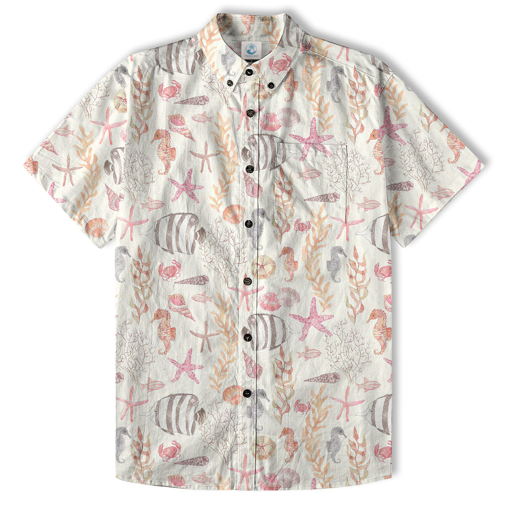 Summer Party Holiday Hawaii Shirt for Men Women, Ocean Animals Hawaiian Button Up Shirt - The Palmix
