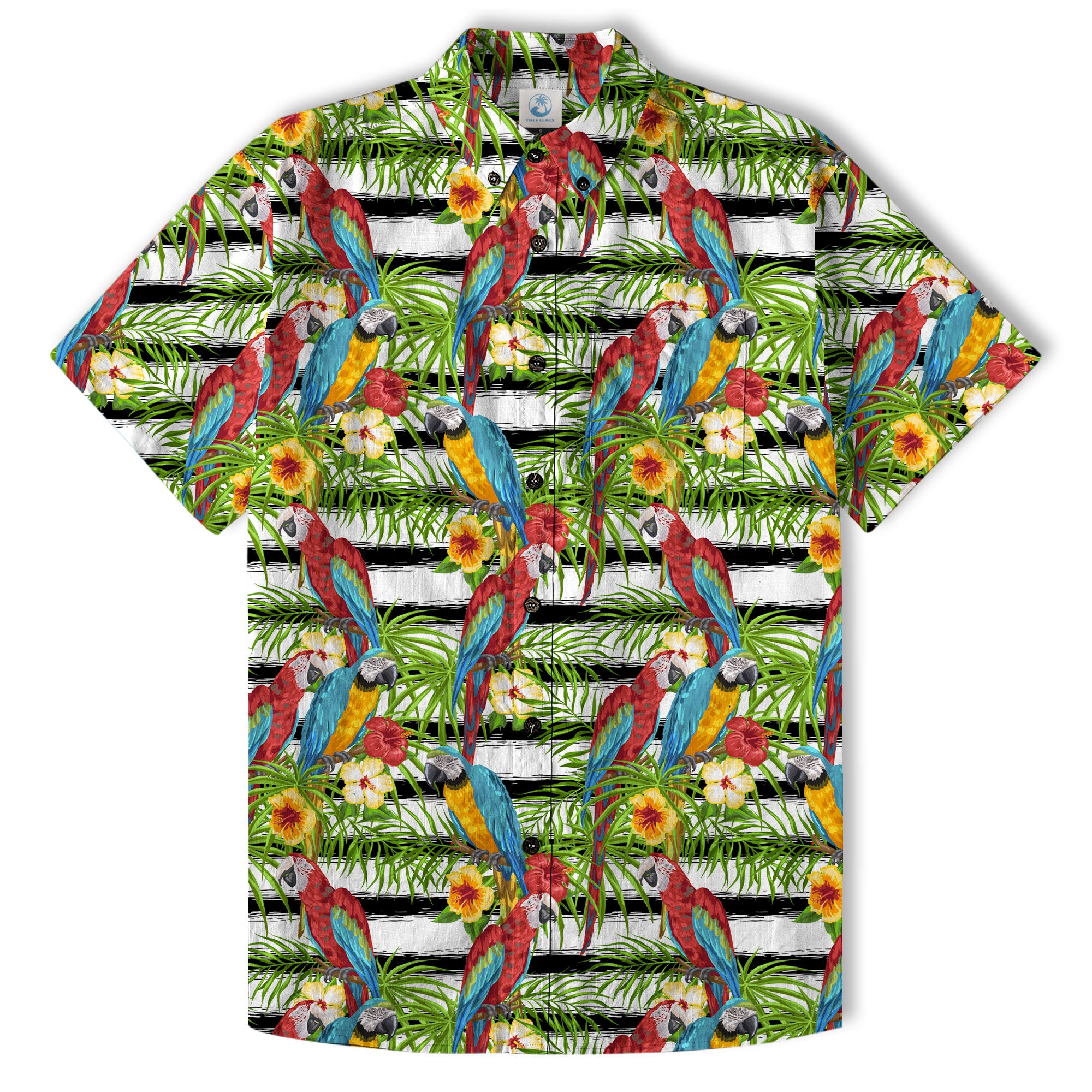 Parrot Hawaiian Button Up Shirt, Aloha Summer Beach Hawaiian Button Down Shirt - The Palmix