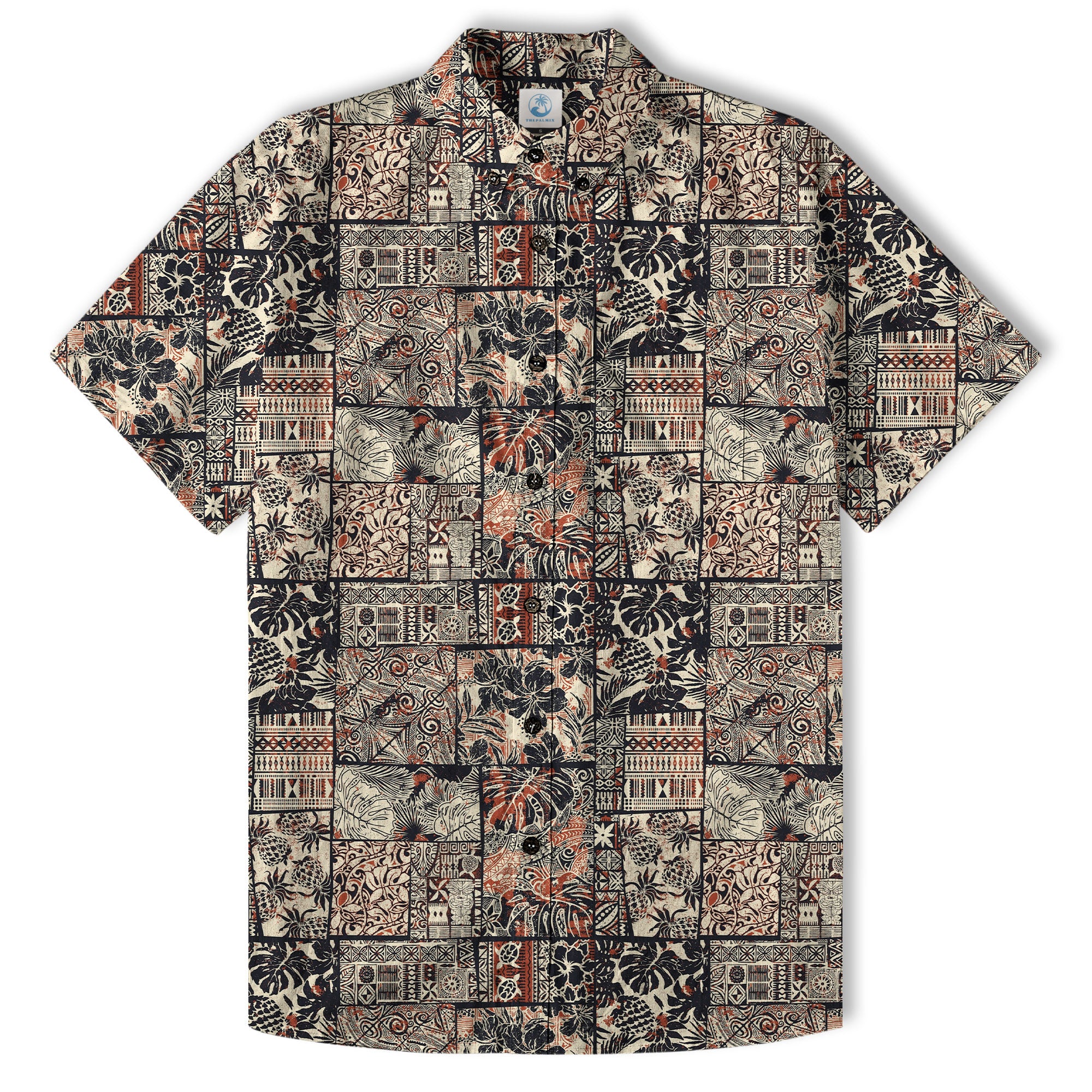 Retro Polynesian Flowers Hawaii Shirt, Aloha Pattern Hawaii Shirt - The Palmix