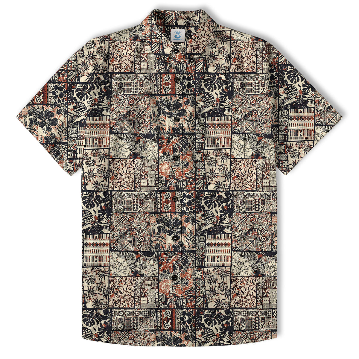 Retro Polynesian Flowers Hawaii Shirt, Aloha Pattern Hawaii Shirt - The Palmix