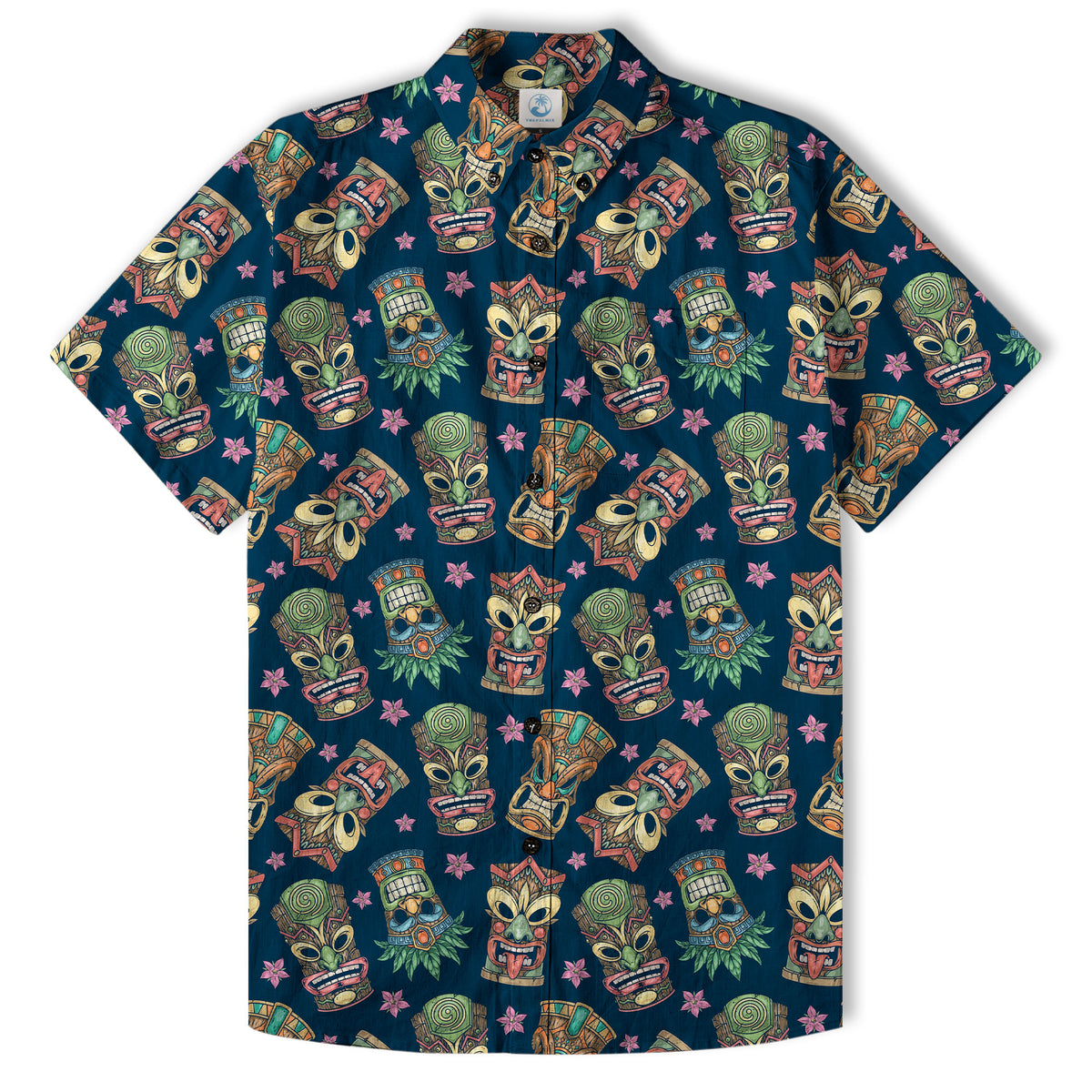 Tiki Mask Pattern Hawaii Shirt for Men, Aloha Hawaii Shirt - The Palmix