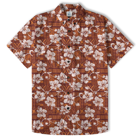 Vintage Tribal Hawaii Shirt for Men, Aloha Pattern Hawaii Shirt - The Palmix