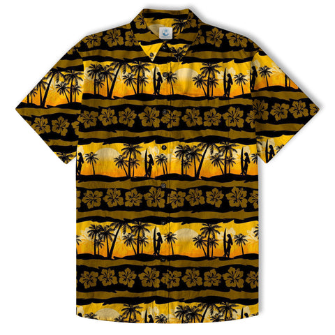 Vintage Sunset Hawaii Shirt for Men, Aloha Pattern Hawaii Shirt - The Palmix