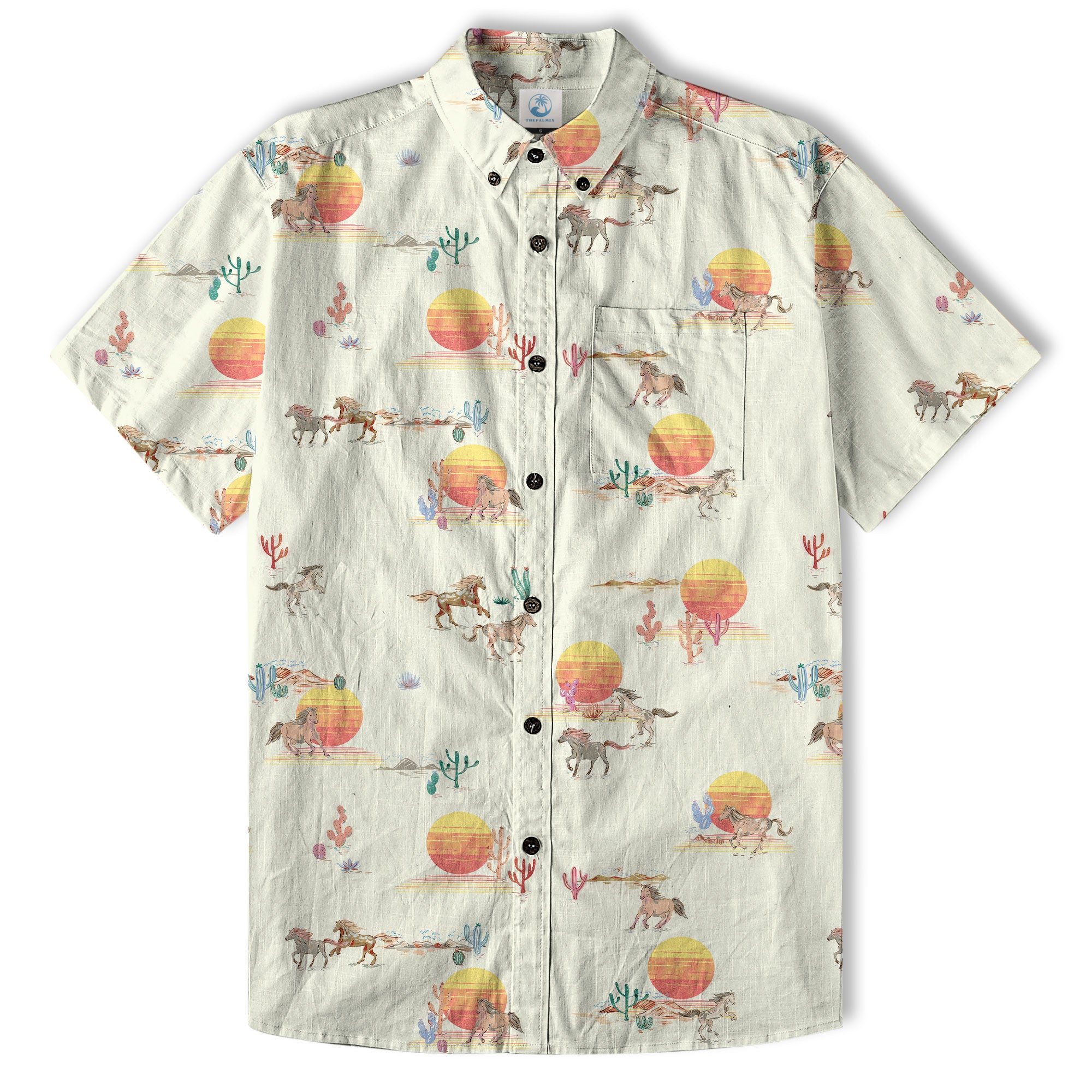 Horses Running Desert Western Hawaiian Shirt Desert Summer Beach Aloha Shirt - The Palmix