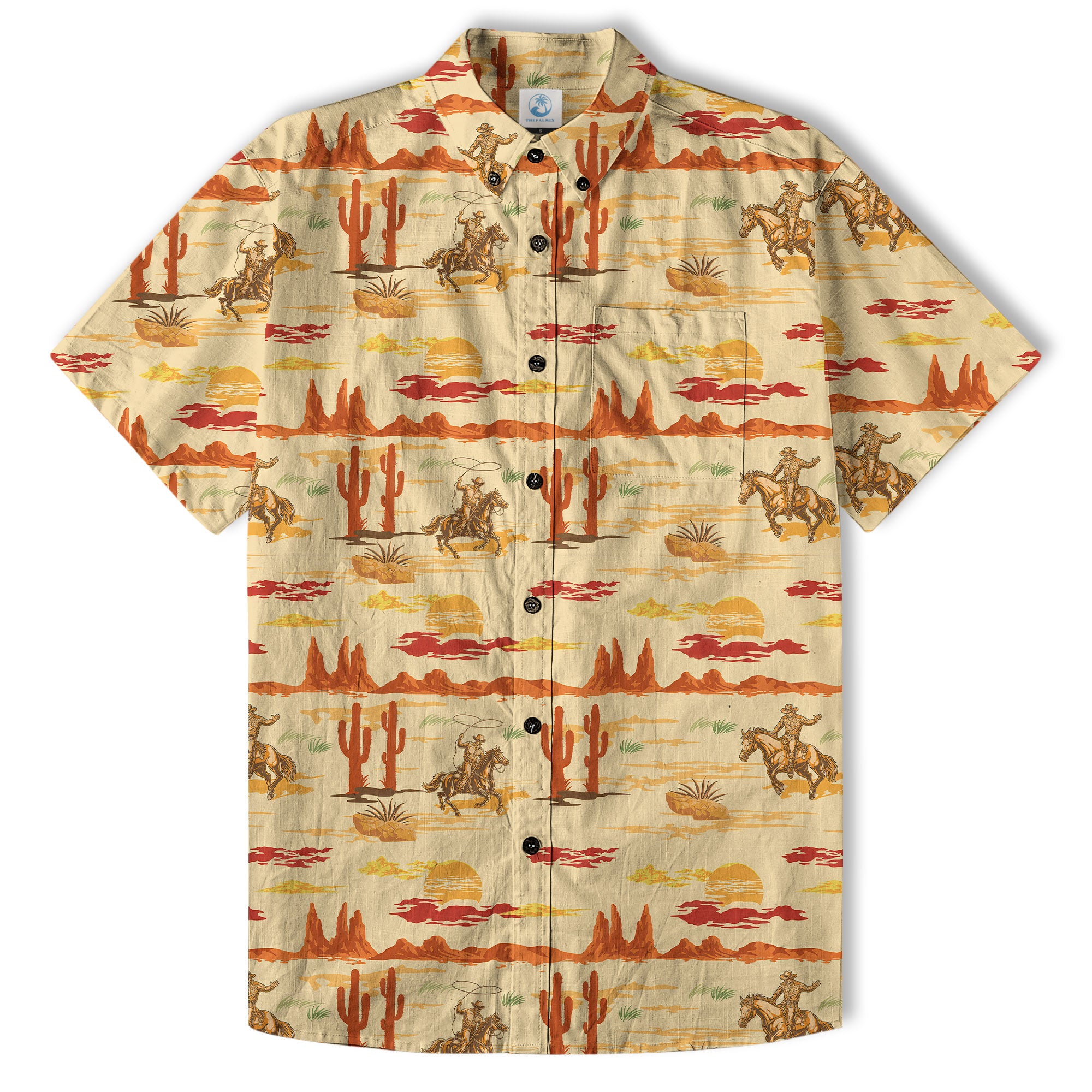 Horses Running Desert Western Hawaiian Shirt Desert Summer Beach Aloha Shirt - The Palmix