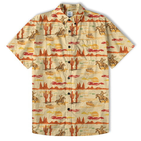 Horses Running Desert Western Hawaiian Shirt Desert Summer Beach Aloha Shirt - The Palmix