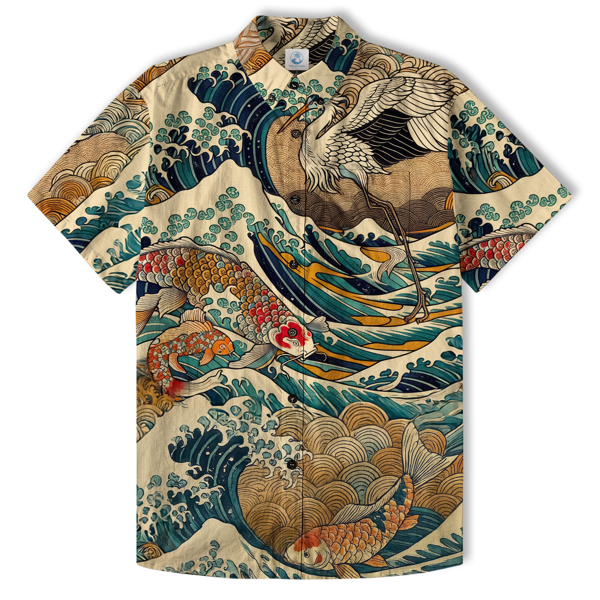 Animals Japanese Koifish Crane Hawaiian Shirt Beach Vacation Hawaiian - The Palmix