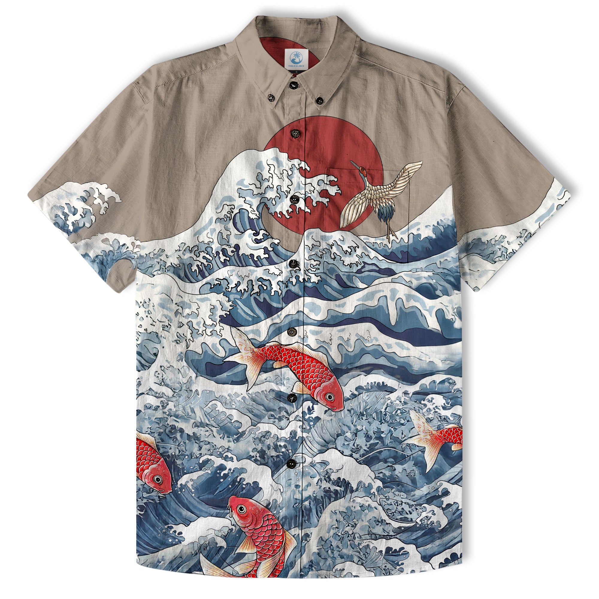 Animals Japanese Koifish Crane Hawaiian Shirt Beach Vacation Hawaiian - The Palmix
