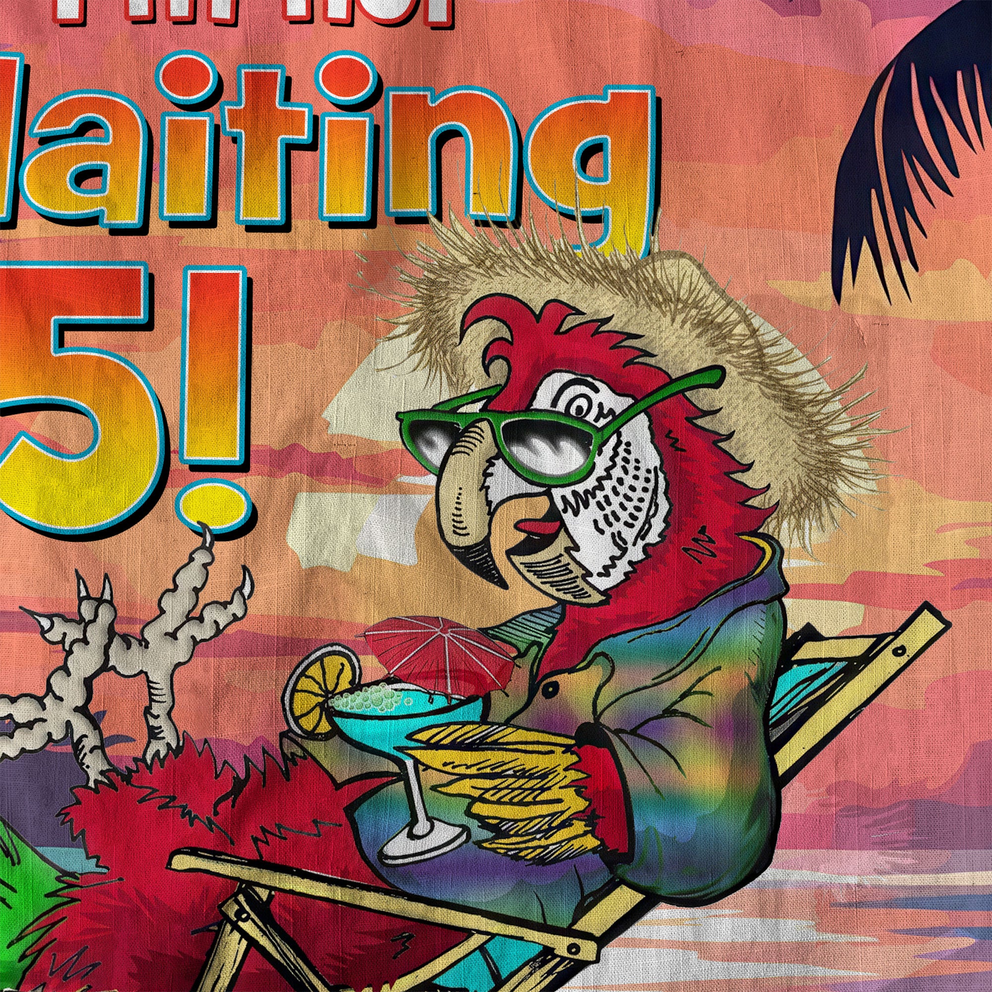 Funny Parrot Summer Party Hawaiian Shirt, I'm Not Waiting Til 5 O'clock Beach Vacation Button Up Shirt, Cocktail Tropical Hawaiian Shirt - The Palmix