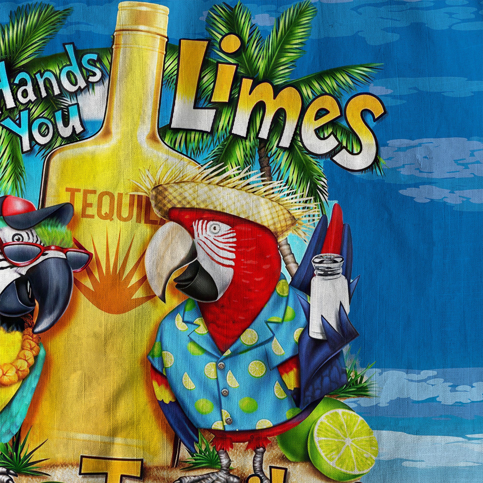 When Life Hands You Limes Parrot Hawaiian Shirt, Tequlia Parrot Hawaiian Shirt