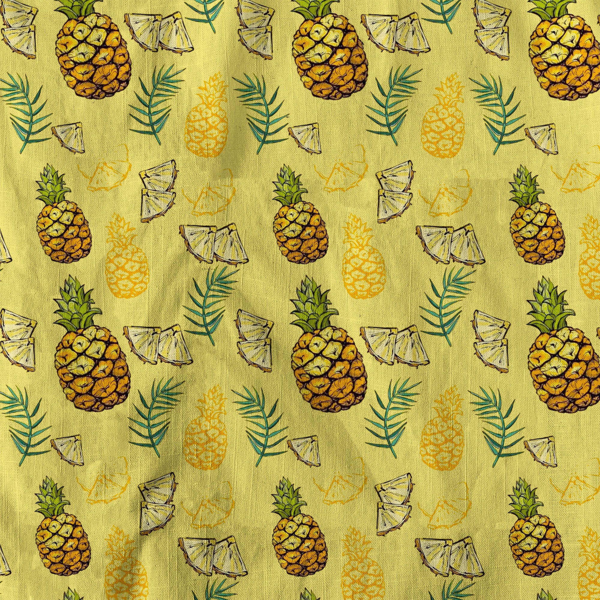 Tropical Floral Pattern Hawaii Shirt, Tropical Pineapple Print Hawaiian Shirt - The Palmix