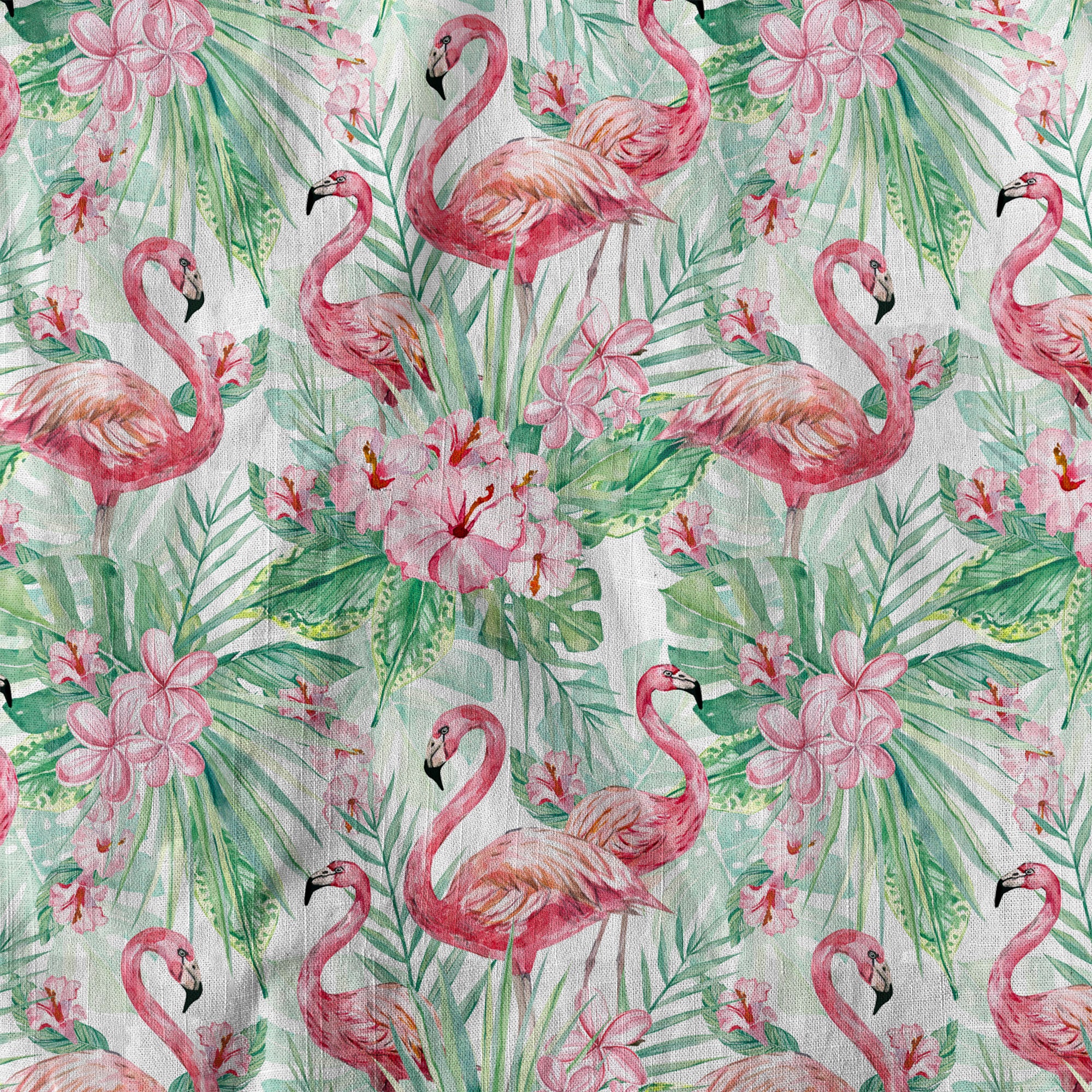 Floral Flamingo Hawaii Pattern Shirt, Hibiscus Hawaiian Shirt - The Palmix