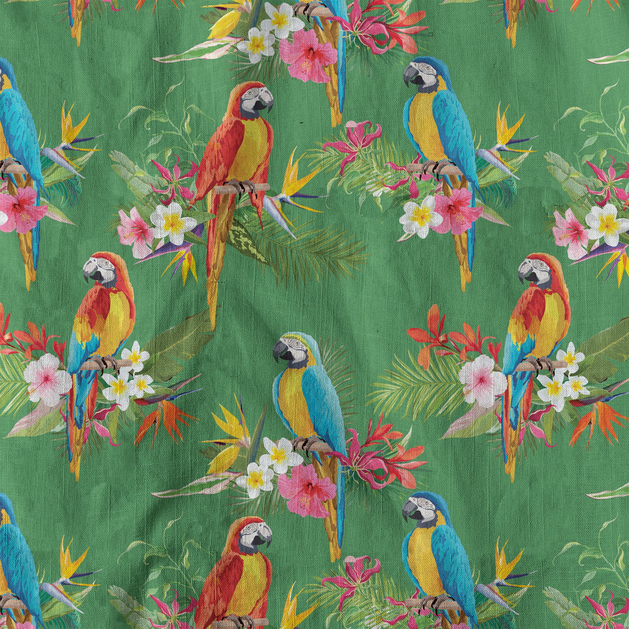 Parrot Hawaiian Button Up Shirt, Aloha Pattern Summer Beach Shirt - The Palmix
