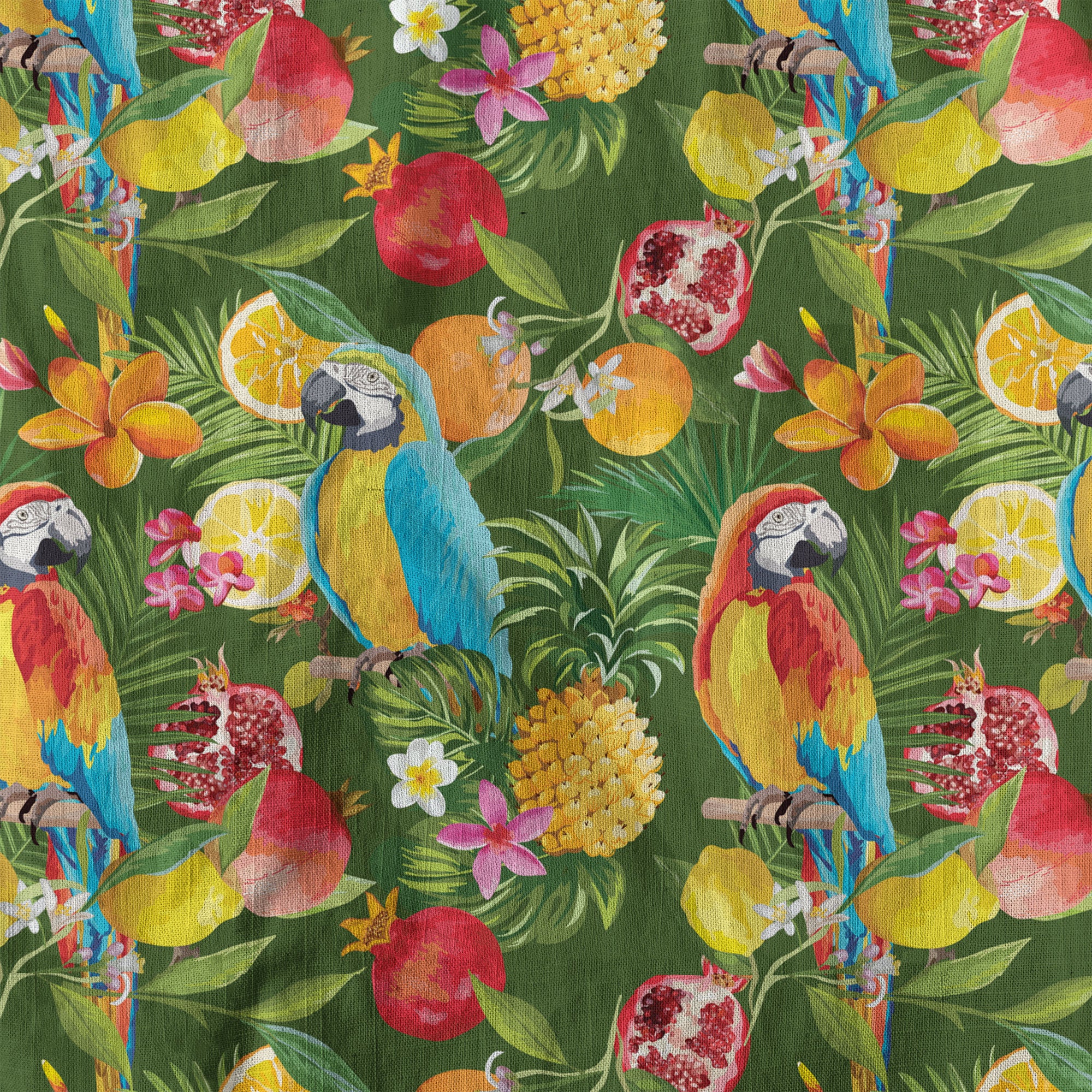 Parrot Hawaiian Button Up Shirt, Aloha Pattern Summer Beach Shirt - The Palmix