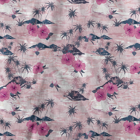 Monotone Vintage Pink Island Summer Hawaii Shirt - The Palmix