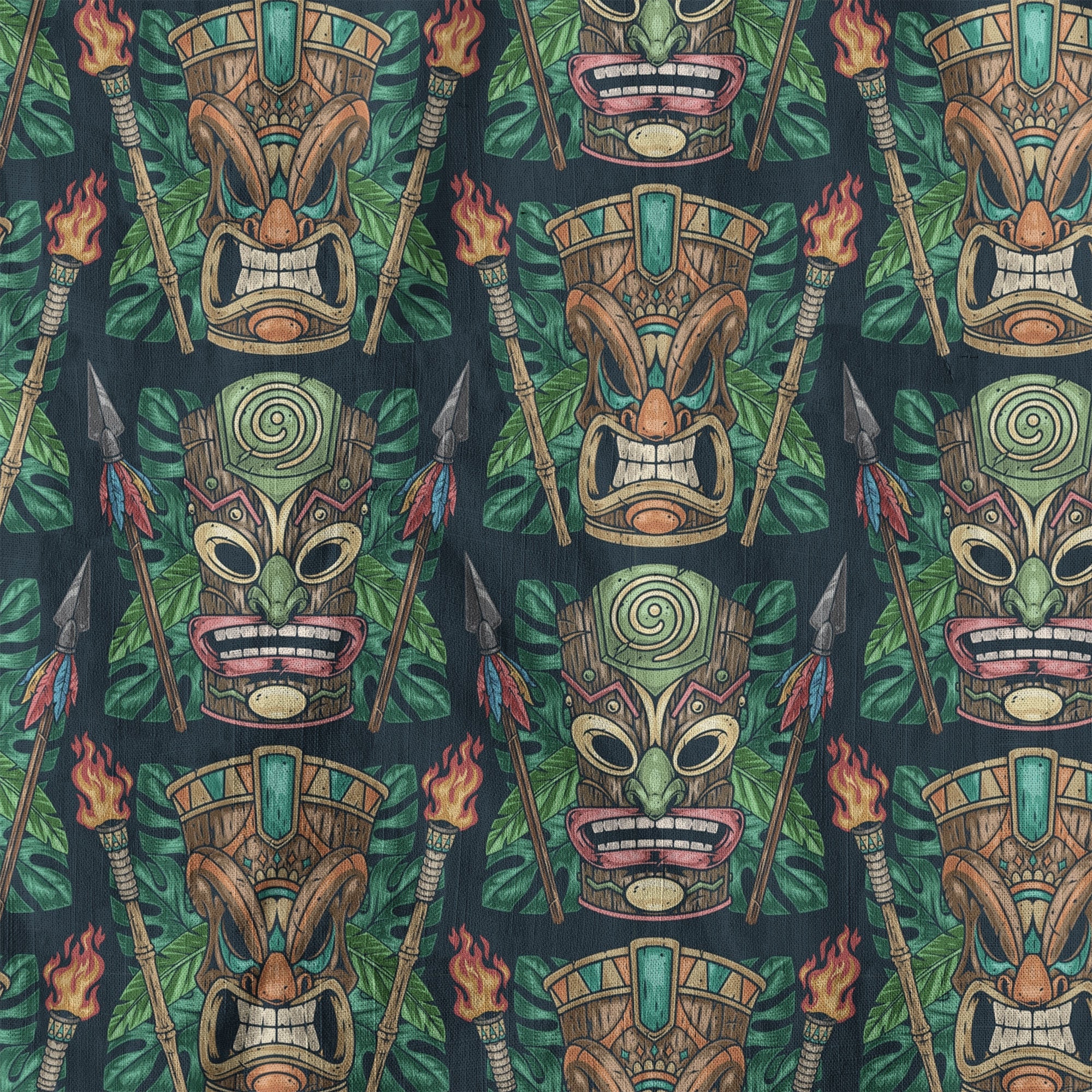 Exotic Tiki Mask Pattern Hawaii Shirt for Men - The Palmix