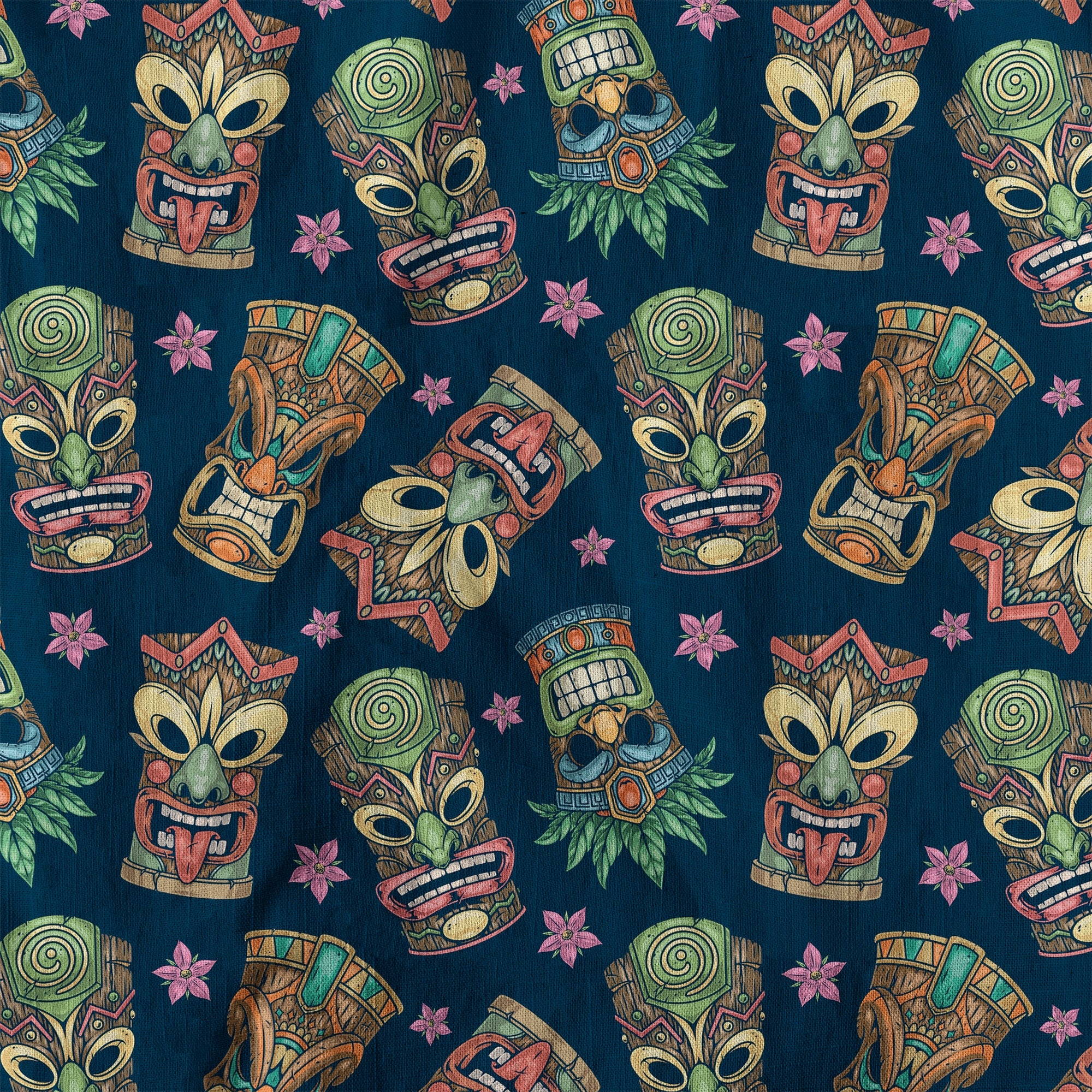 Tiki Mask Pattern Hawaii Shirt for Men, Aloha Hawaii Shirt - The Palmix