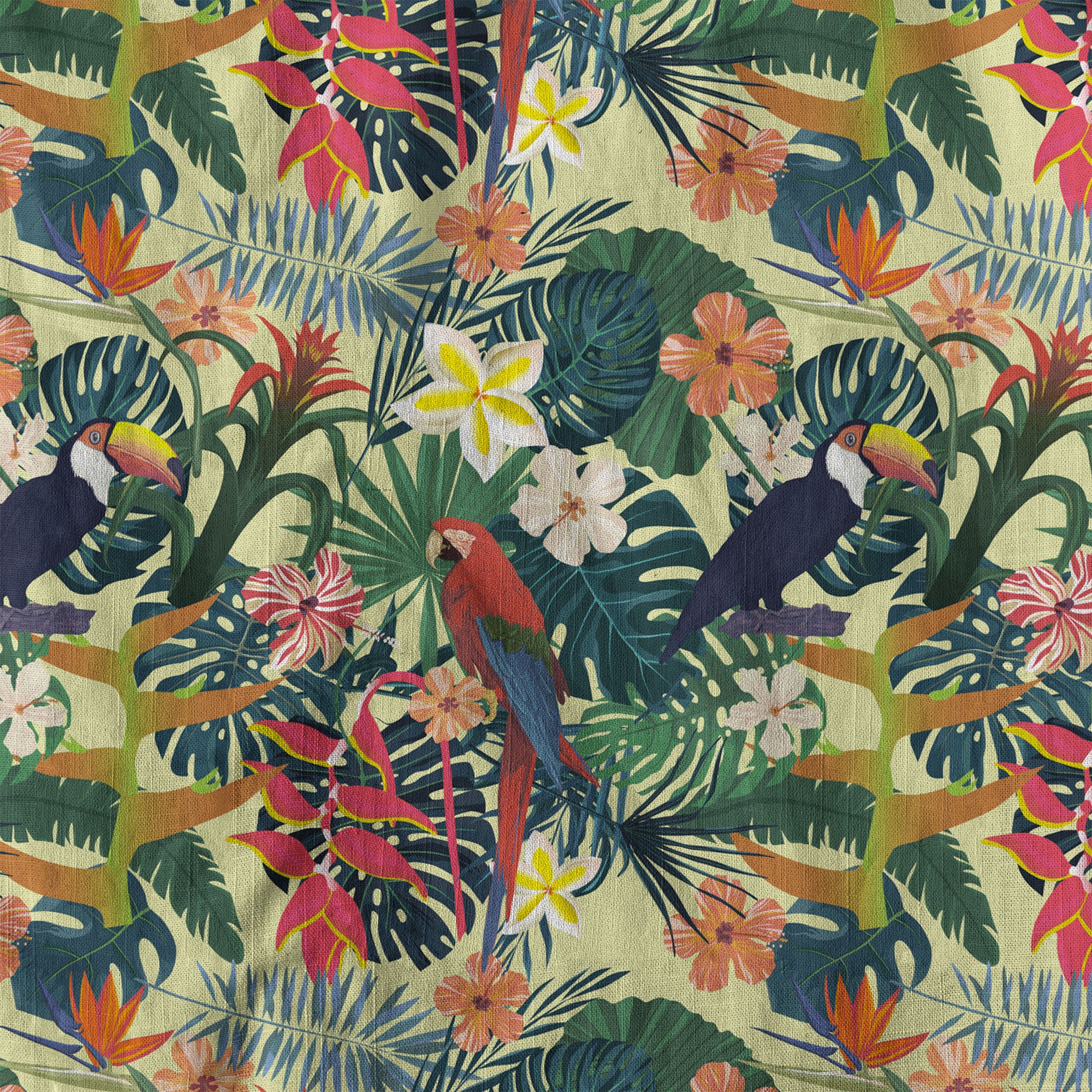 Vintage Parrots Hawaii Shirt for Men, Aloha Pattern Hawaii Shirt - The Palmix
