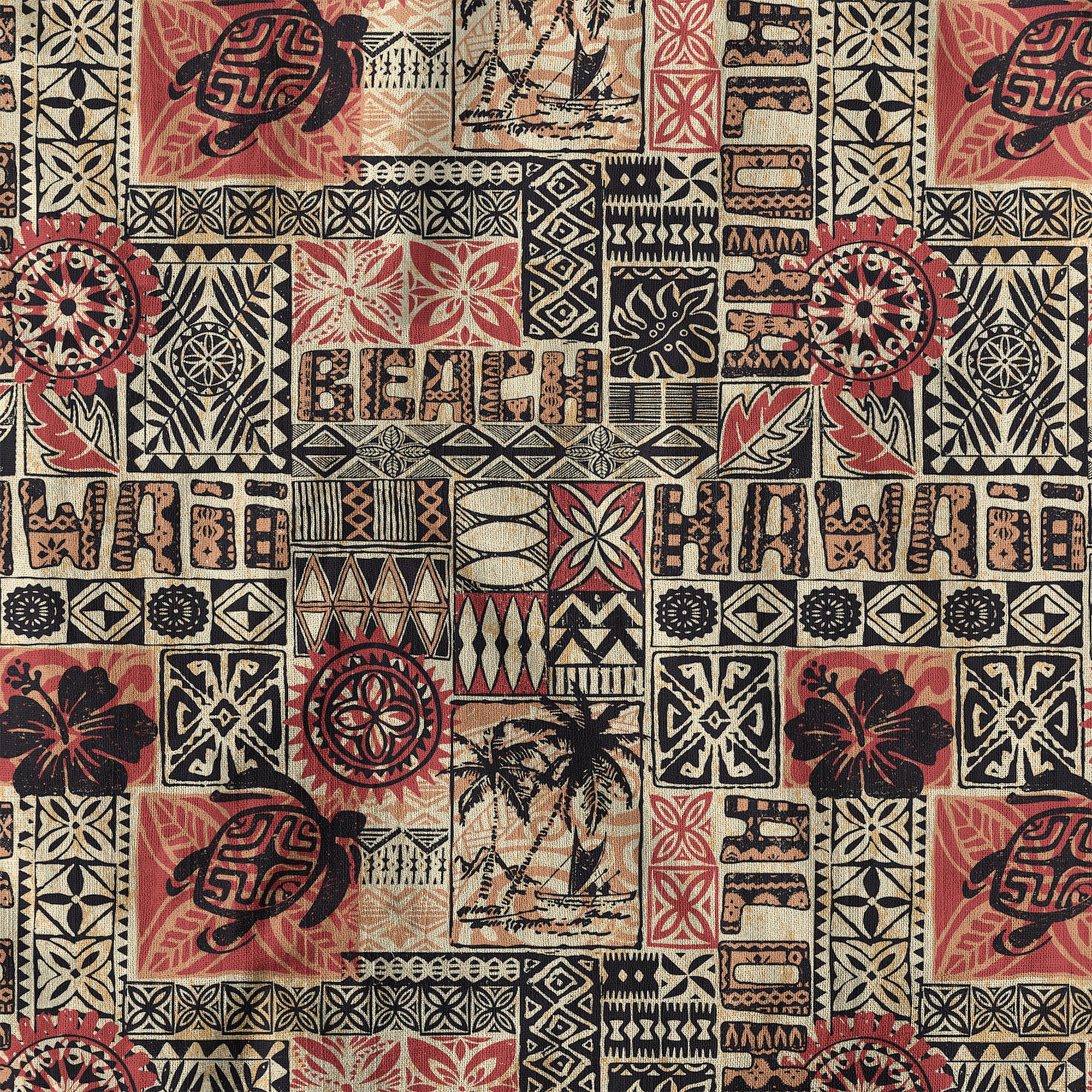 Hawaiian Tapa Style Tribal Pattern Shirt - The Palmix