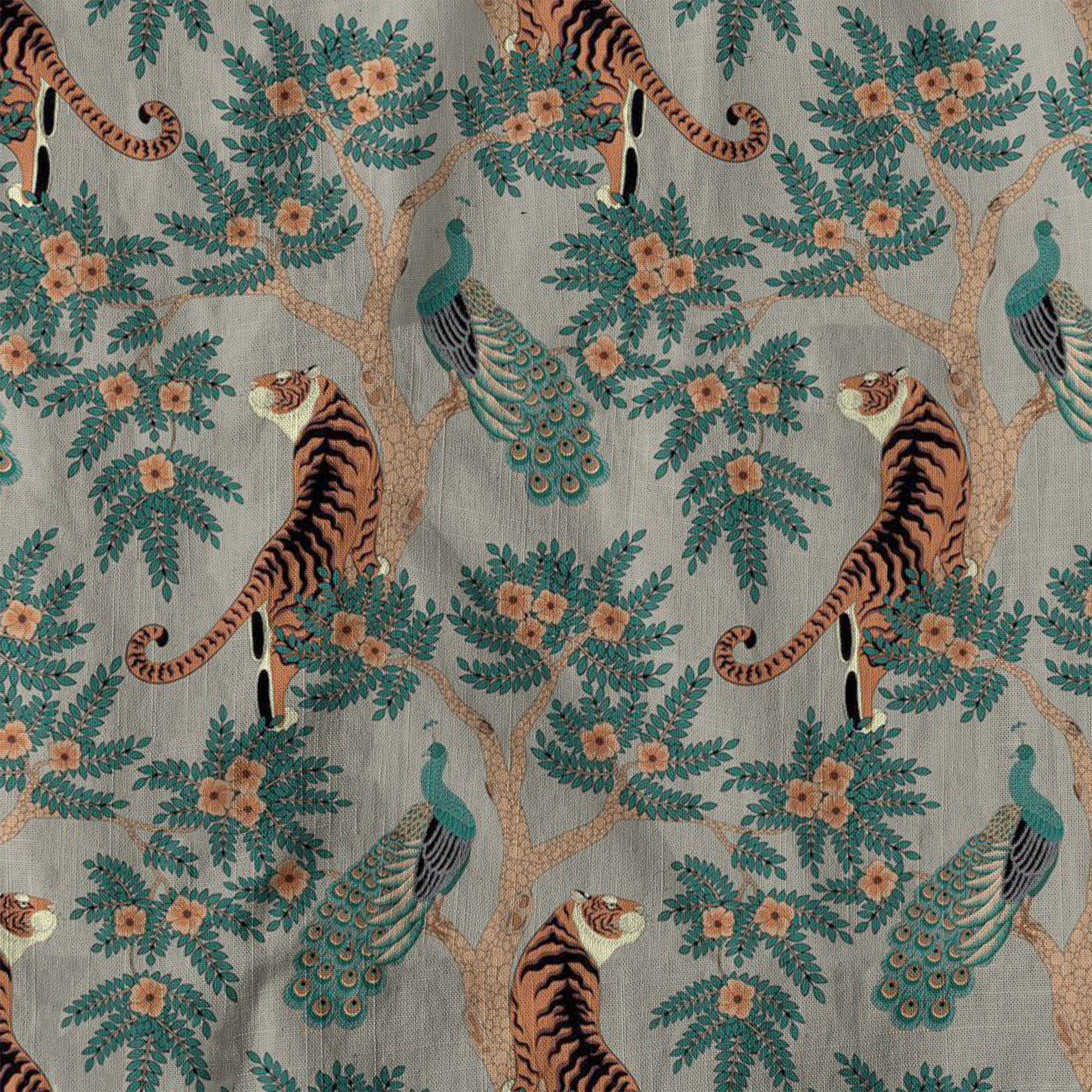 Tiger And Peacock Jungle Aloha Hawaiian Shirt - The Palmix