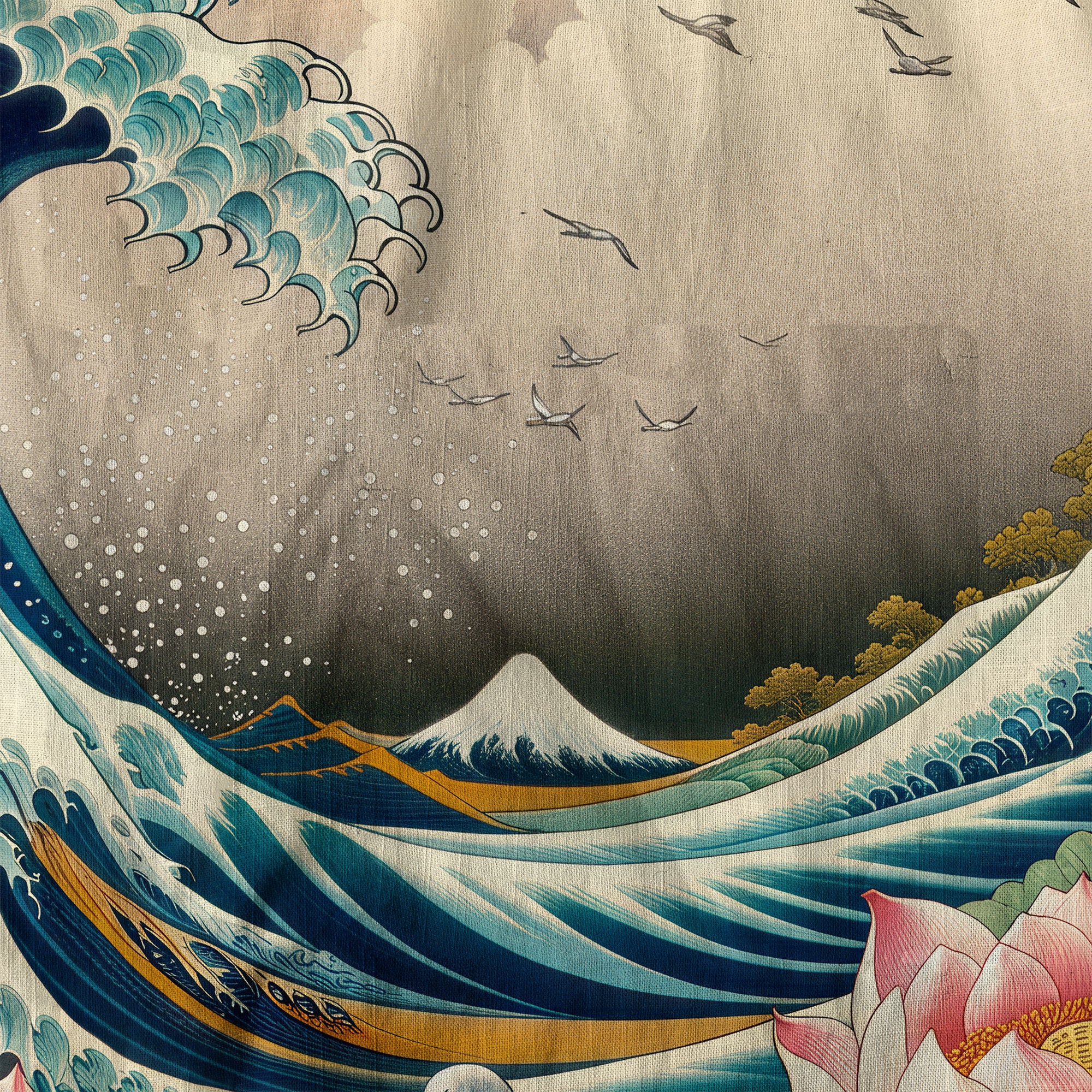 Crane Sakura Japanese Hawaiian Shirt Ocean Wave Koi Carp Fish Hawaiian - The Palmix