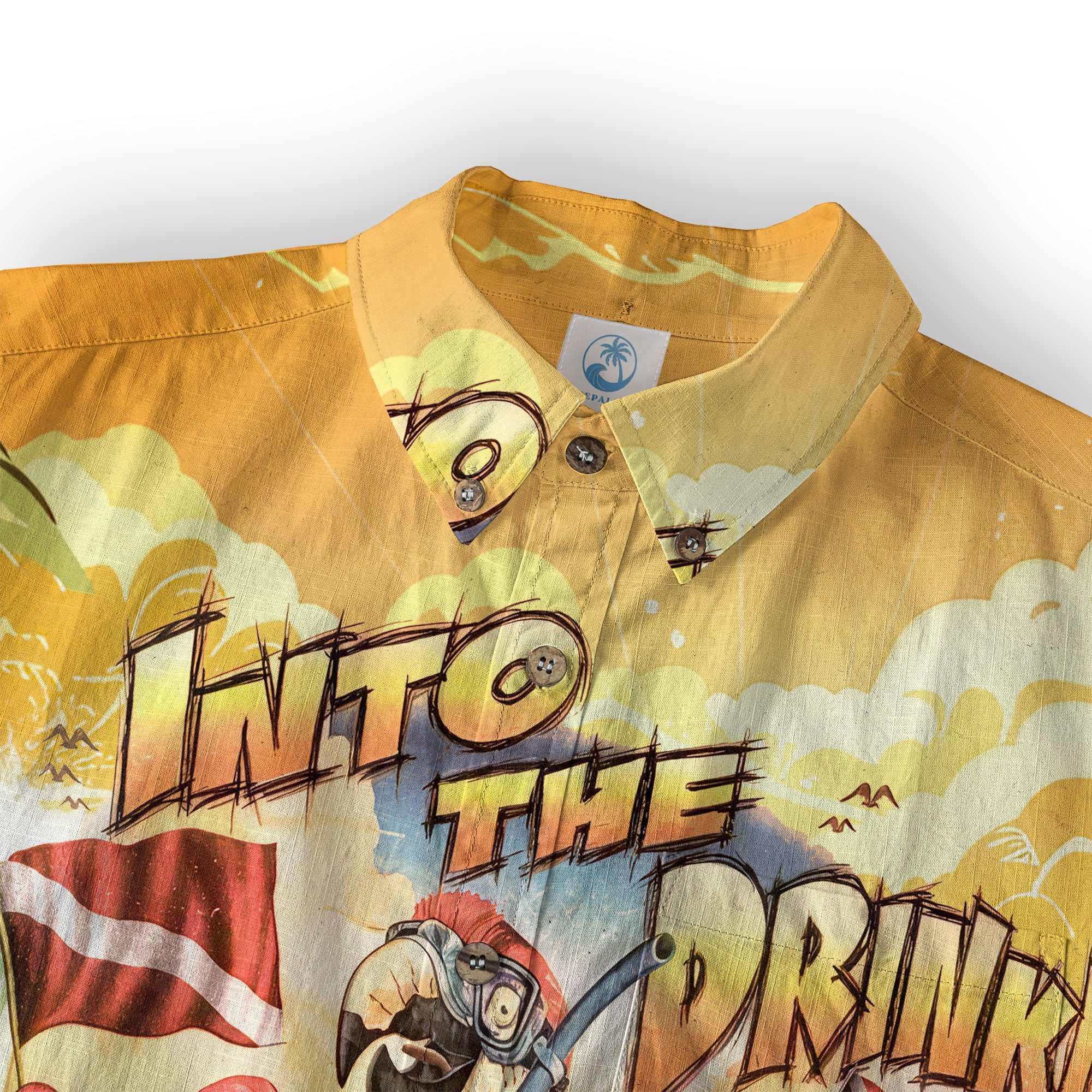 Into The Drink Parrot Aloha Hawaiian Shirt, Parrot Cocktail Hawaiian Shirt - The Palmix