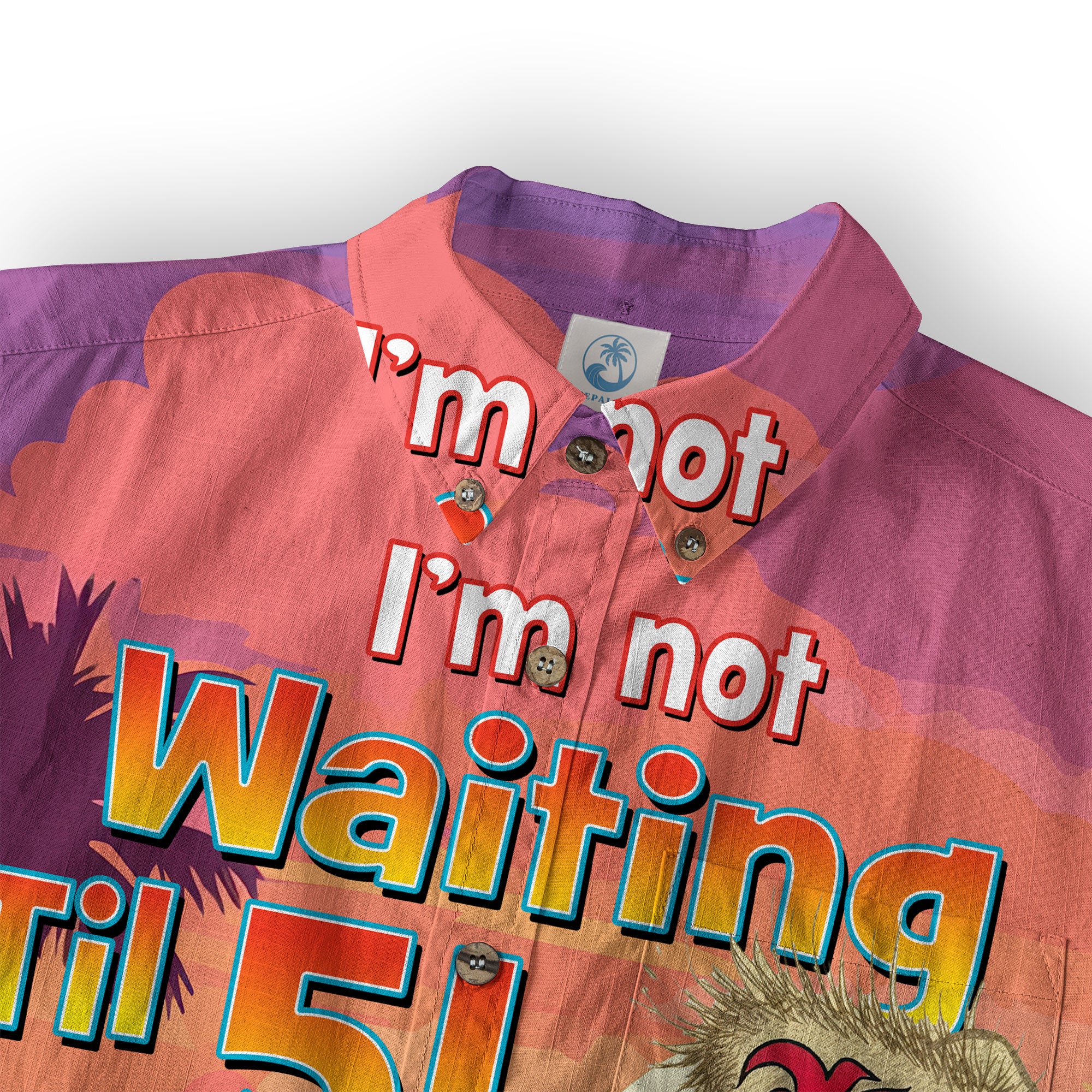 Funny Parrot Summer Party Hawaiian Shirt, I'm Not Waiting Til 5 O'clock Beach Vacation Button Up Shirt, Cocktail Tropical Hawaiian Shirt - The Palmix
