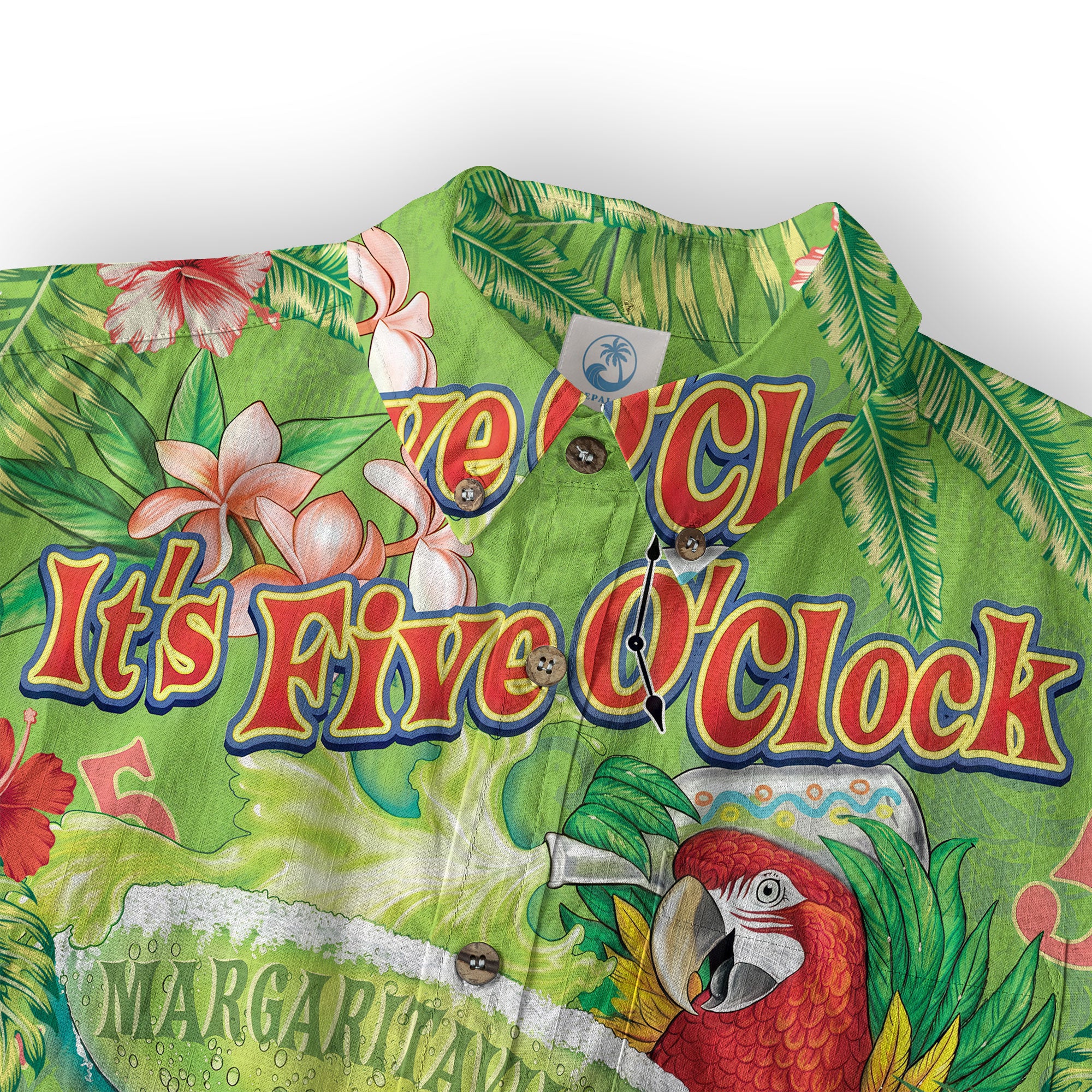 Funny Parrot Summer Party Hawaiian Shirt, I'm Not Waiting Til 5 O'clock Beach Vacation Hawaii Shirt, Cocktail Tropical Hawaiian Shirt - The Palmix