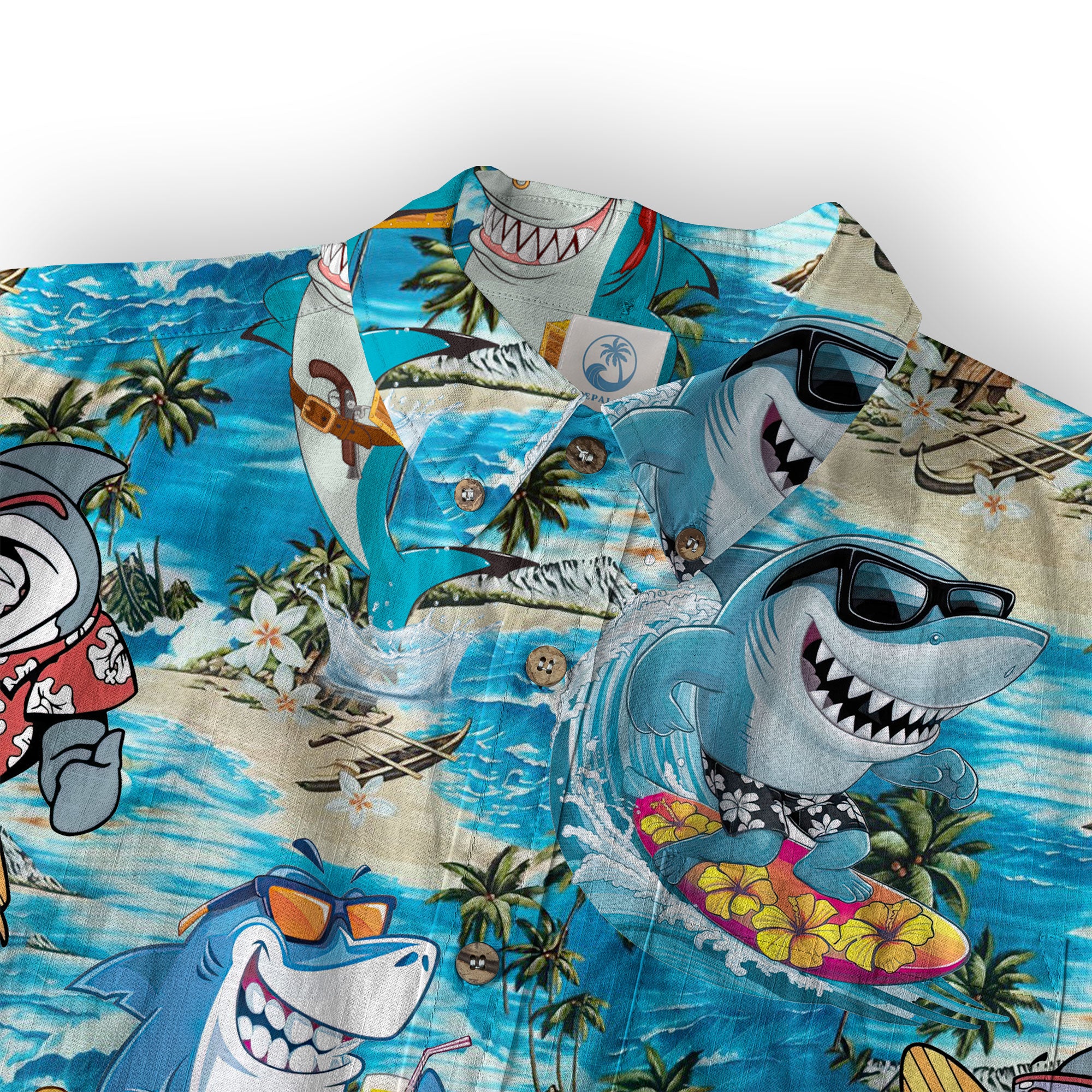 Funny Sharks Aloha Hawaiian Shirt, Ocean Shark Aloha Hawaiian Shirt - The Palmix