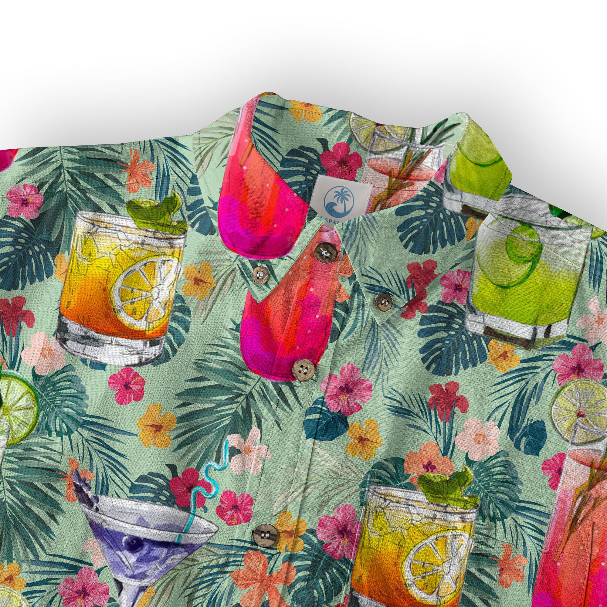 Cocktail Aloha Hawaiian Shirt, Summer Hawaiian Shirt - The Palmix