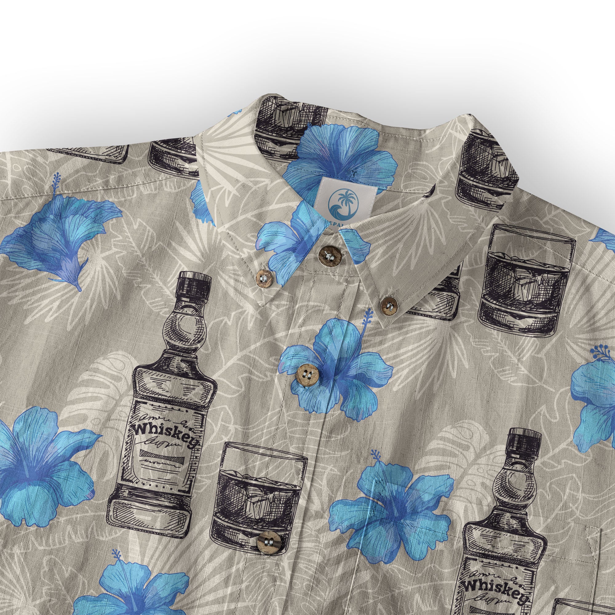 Whiskey Hawaiian Shirt, Whiskey Shirt Whisky Short-sleeve Hawaiian Shirt Cocktail Aloha Shirt - The Palmix