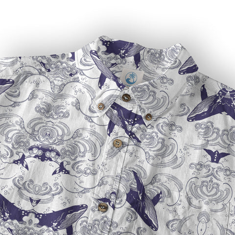 Whale Hawaiian Pattern, Ocean Animals Hawaii Shirt - The Palmix