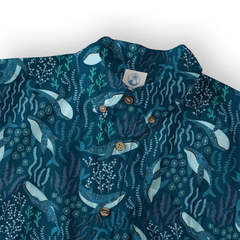 Humpback Whales Hawaii Shirt, Ocean Animals Button Up Shirt - The Palmix