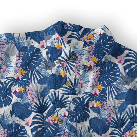 Tropical Floral Pattern Hawaii Shirt, Tranquil Blossom Hawaii Shirt - The Palmix