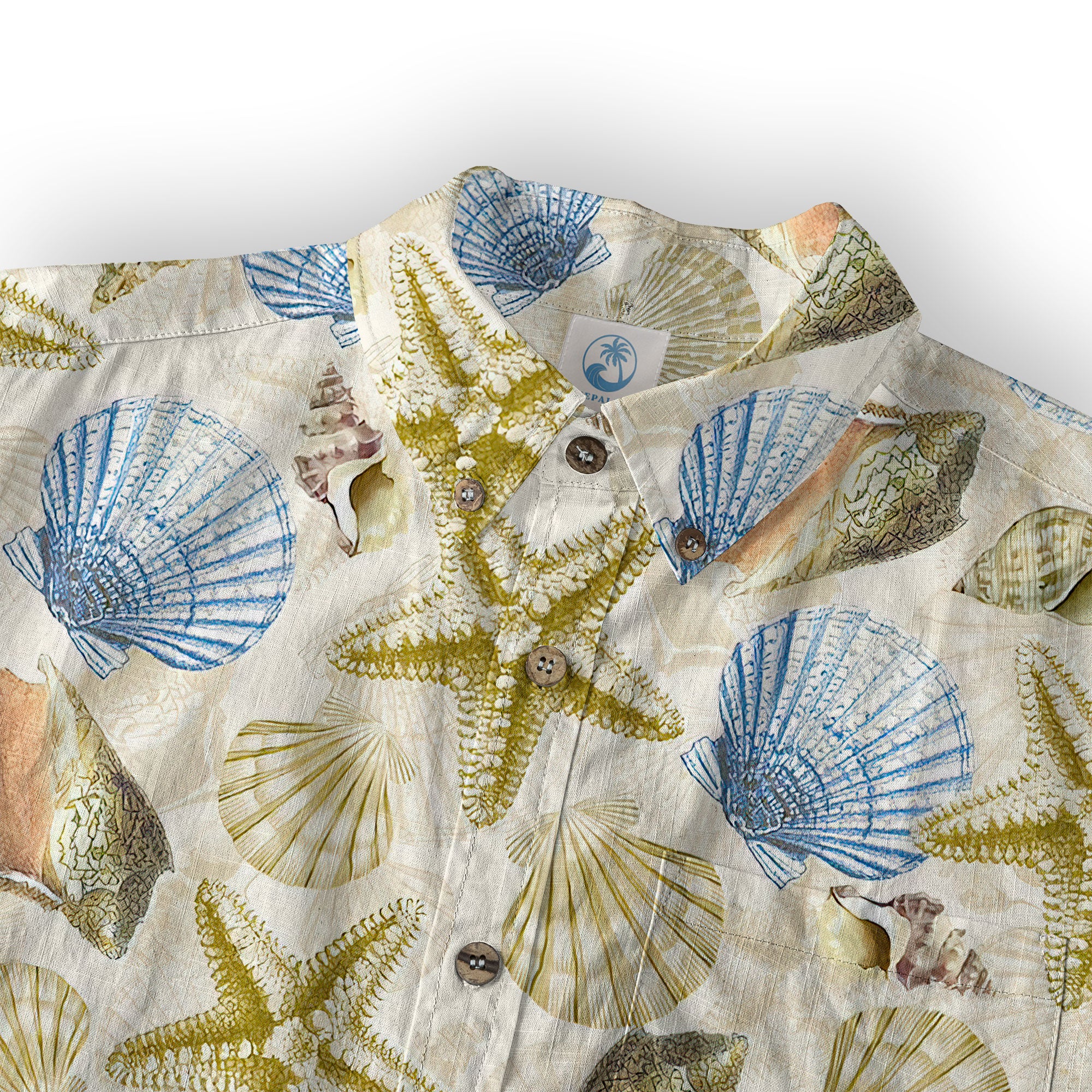 Ocean Animals Hawaiian Button Up Shirt, Summer Beach Shirt - The Palmix