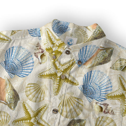 Ocean Animals Hawaiian Button Up Shirt, Summer Beach Shirt - The Palmix