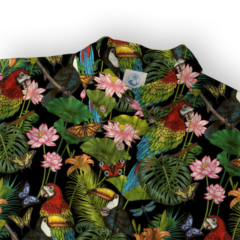 Parrot Hawaiian Button Up Shirt, Aloha Summer Beach Hawaiian Button Down Shirt - The Palmix