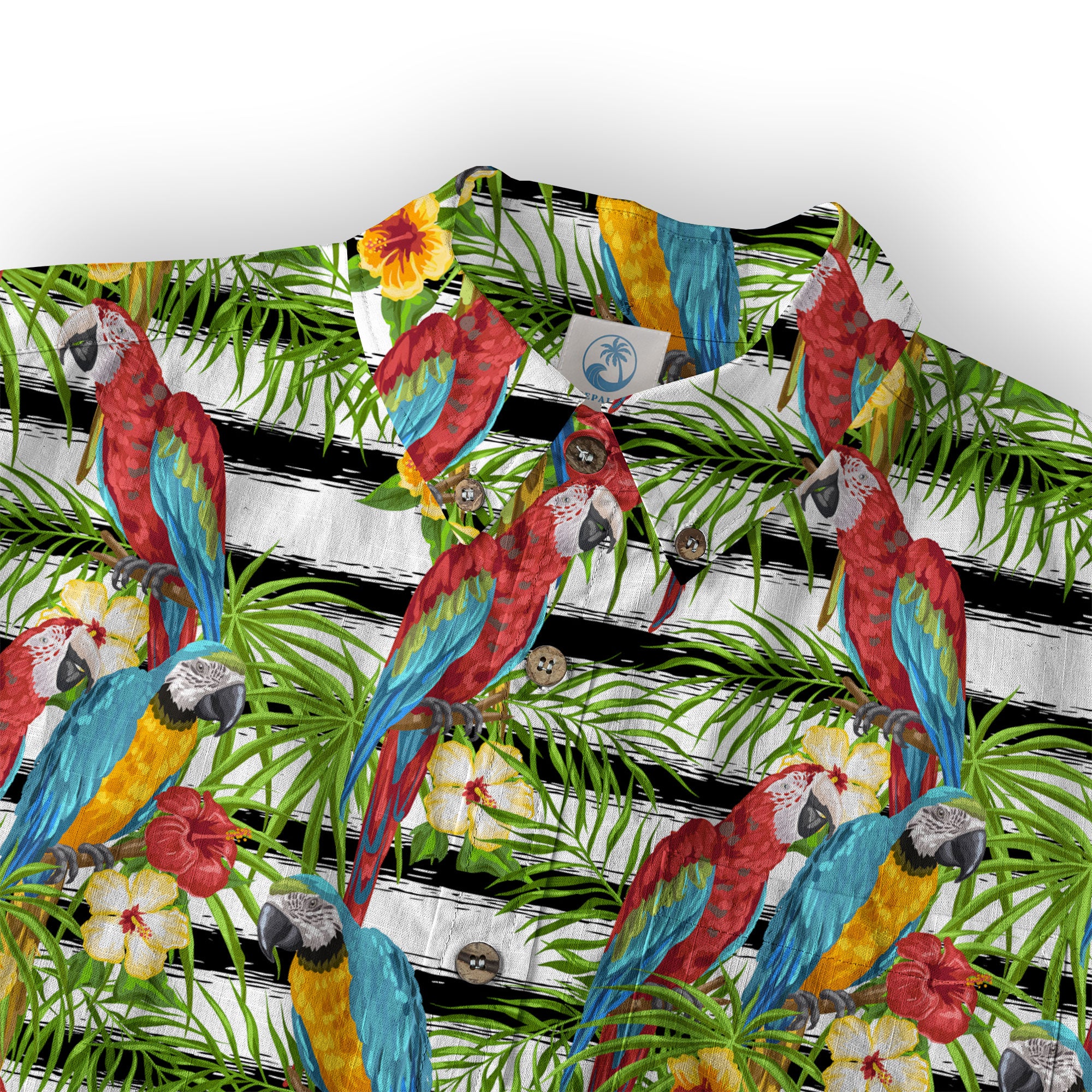 Parrot Hawaiian Button Up Shirt, Aloha Summer Beach Hawaiian Button Down Shirt - The Palmix