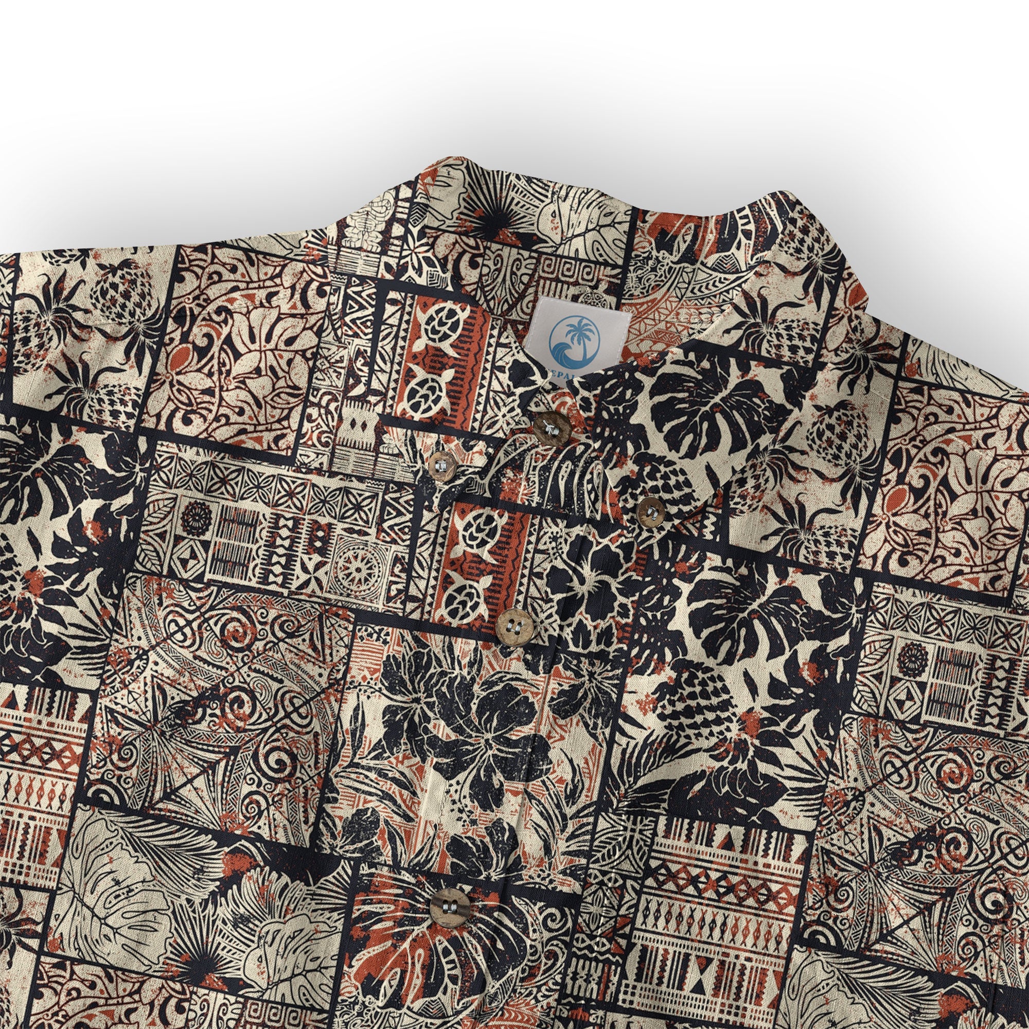 Retro Polynesian Flowers Hawaii Shirt, Aloha Pattern Hawaii Shirt - The Palmix