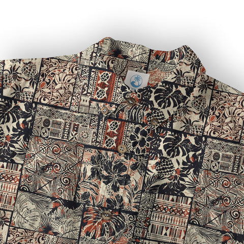 Retro Polynesian Flowers Hawaii Shirt, Aloha Pattern Hawaii Shirt - The Palmix