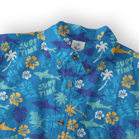 Surf Time Hibiscus Flowers Hawaii Shirt, Aloha Pattern Hawaii Shirt - The Palmix